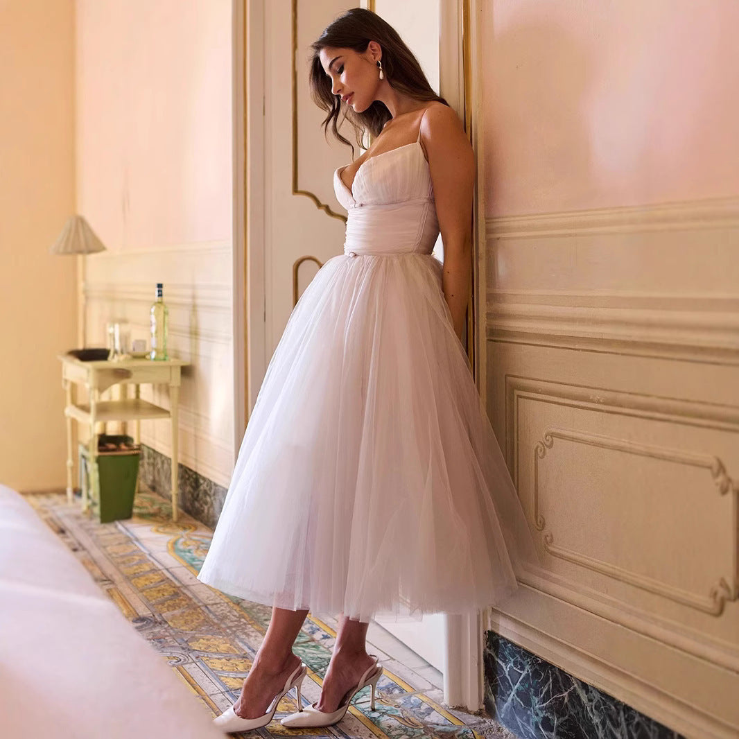 Sling Backless Dress Christmas Banquet