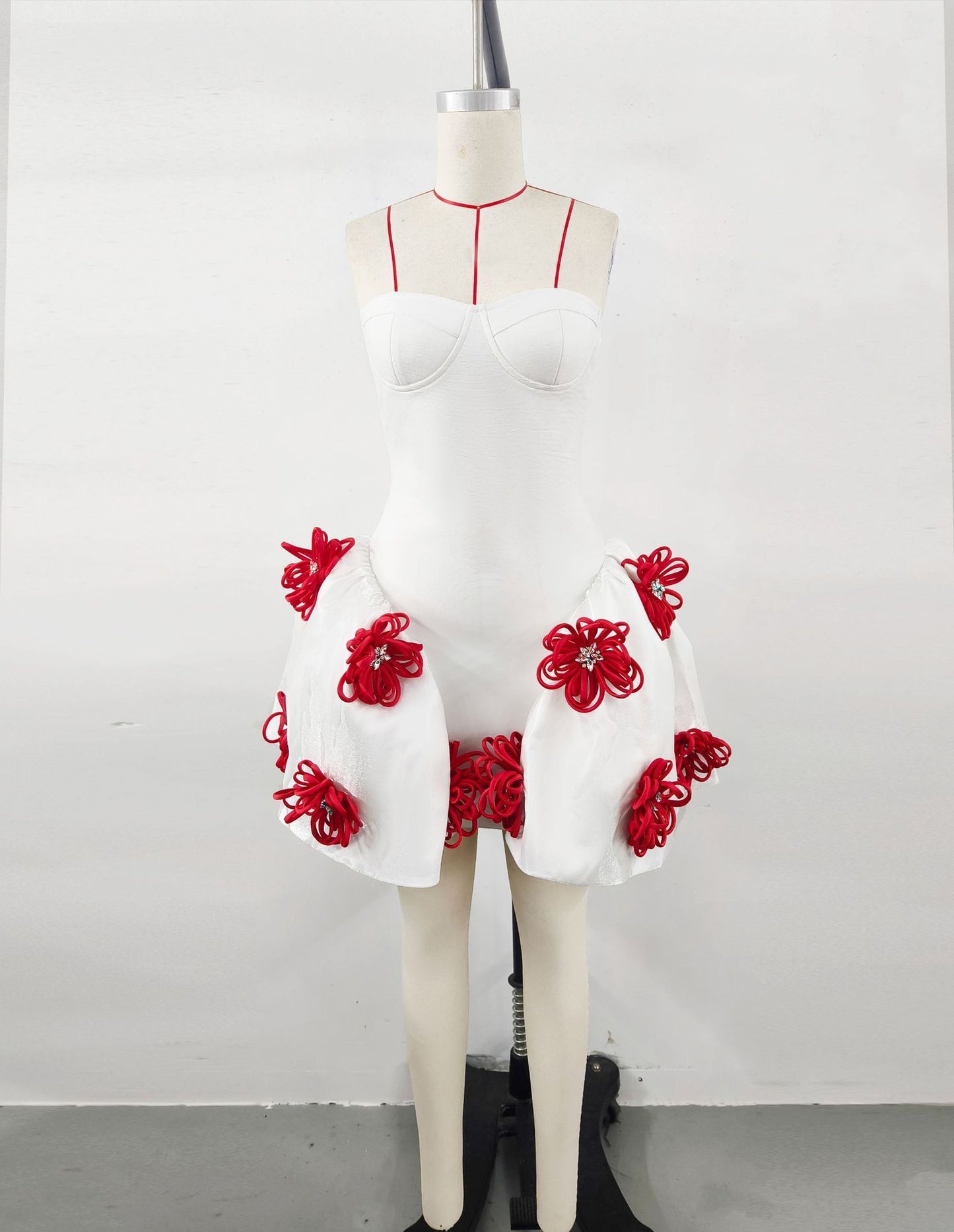 Tube Top Pettiskirt Black Flower Bandage One-piece Dress